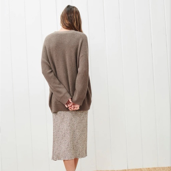 Jenni Kayne Cocoon Cardigan in Cashmere Blend Taupe Brown Size M - Picture 5 of 10